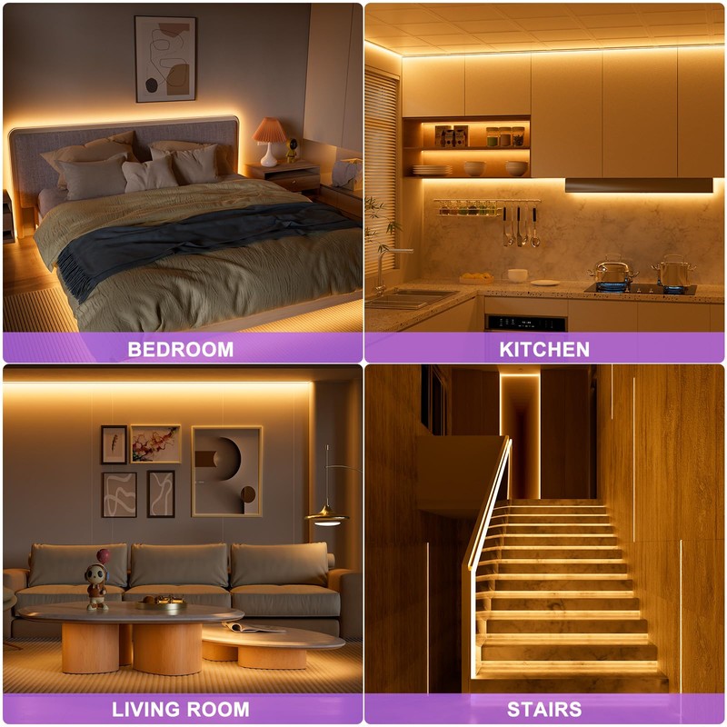 MIWISE COB LED Strip Light 32.8ft/10m,CRI 90+ Warm White 2700K