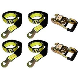 BA Products 38-3D-x4, 38-82-x2, Set of Four Straps & Two Gradual Release Ratchet for Dynamic, Century, Vulcan Auto Loader Wheel Lifts