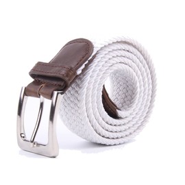Gelante Canvas Elastic Fabric Woven Stretch Multicolored Braided Belts 2041-White-XL