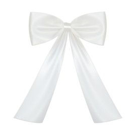 Voeveca Large Bow Big Coquette Bow for Backdrop Birthday Party Room Wall Decor, Giant Ribbon Tie Hanging Gift Coquette Wall Decor (1, White)