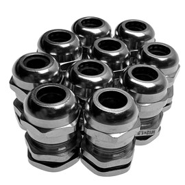 Pack of 10 Cable Glands With Nickel-Plated Brass Metric M12 for Cable Diameter 3 – 6.5 mm Flush-Mounting Diameter 12.0 – 12.2 m IP68 (with Storage Box)