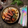 RETON 24 Piece Rainbow Silverware Set, Stainless Steel Flatware Set