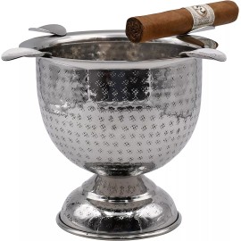 Stinky Cigar Ashtrays Tall Ashtray, Hammered Stainless Steel