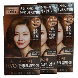 Ryeo Uachae Stylish Gray Gray Cream Hair Dye 7O Orange Brown x3 / 려 우아채 멋내기 새치크림 염색약 7O 오렌지브라운 x3개