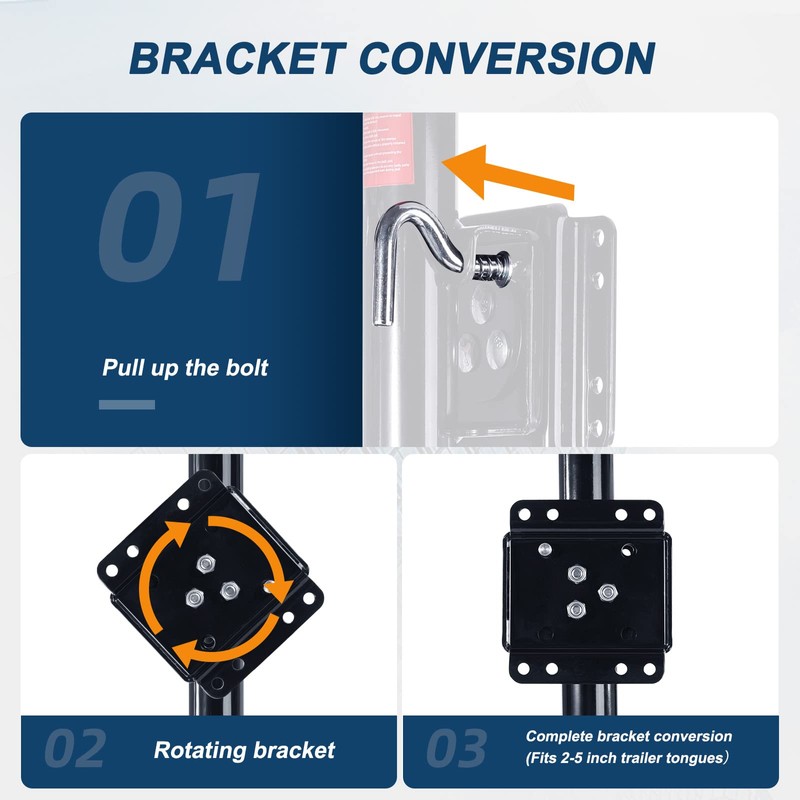 FZZD 2000lbs Trailer Jack with Wheel, Heavy Duty Swivel Boat