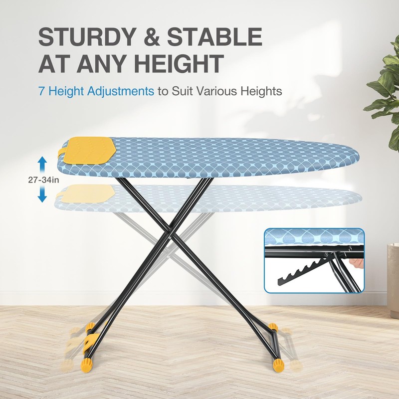 APEXCHASER Ironing Board with Iron Rest, Compact and Space Saver
