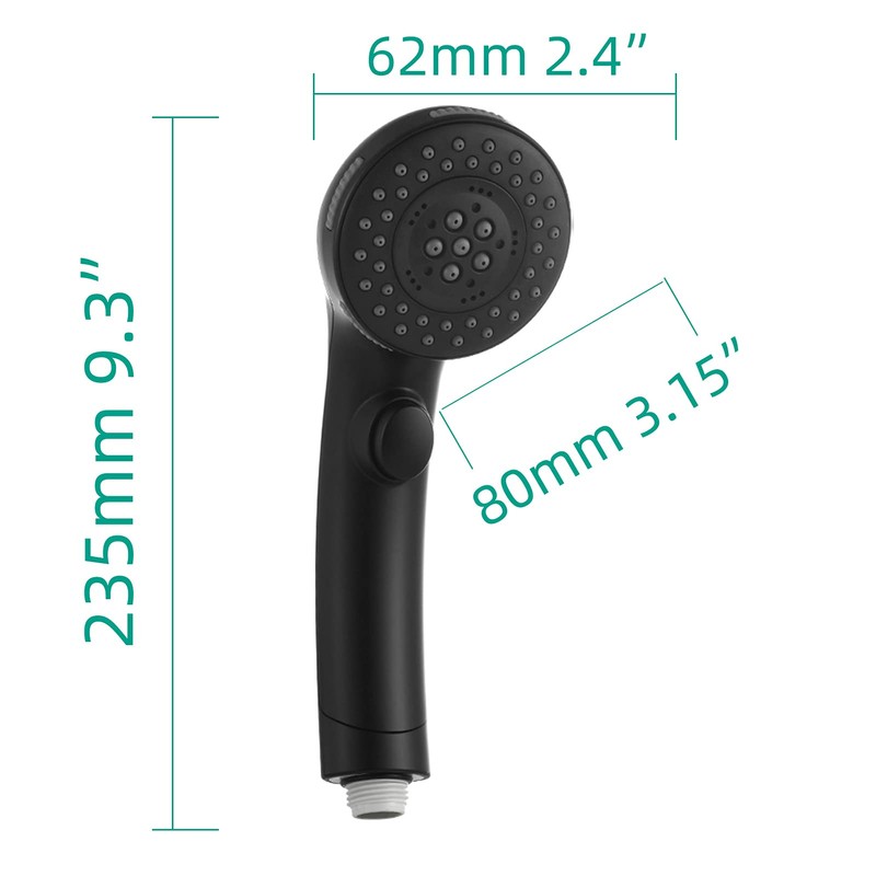 Black Hand Shower Head Set, Biveah 5 Mode Spray RV