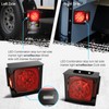 Partsam 2pcs Waterproof Square Led Trailer Light Kit Red LED