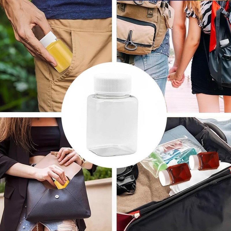 huixiaoqing 12 Pcs 100ml Juice Bottles with caps, Clear Small