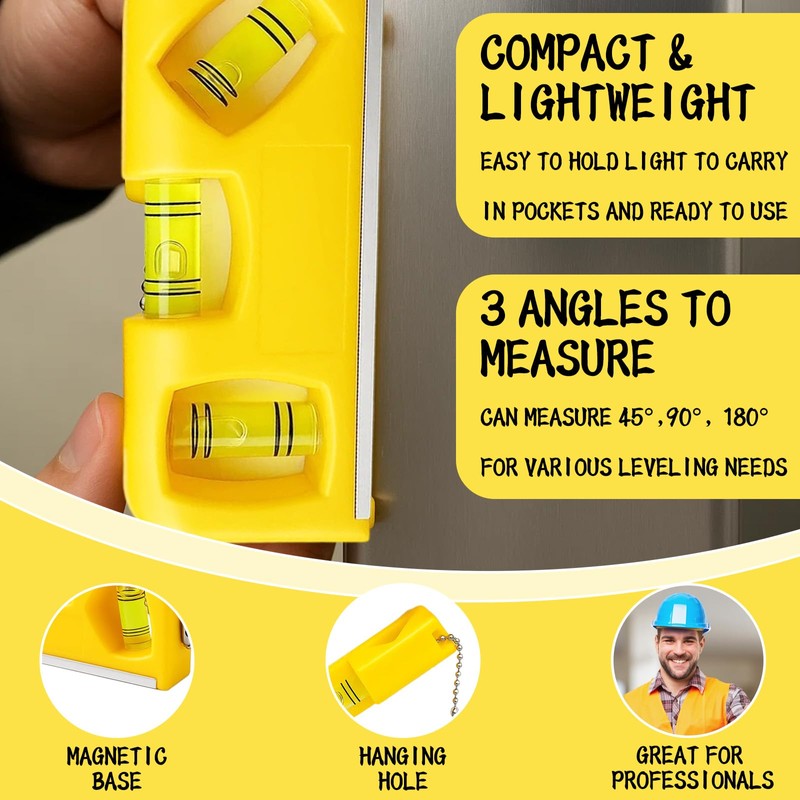 Mini Spirit Level, 2 Pack Magnetic Spirit Level, Compact 10.5