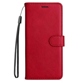 TiHen Compatible for Case Oppo Realme C11, PU Leather Wallet Case Folio Card Holder Magnetic Closure Kickstand Shockproof & 2X Screen Protector-Red