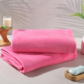 Mixweer Oversized Bath Towels, 40 x 80 Inch Giant Microfiber Jumbo Bath Sheets Ultra Soft Bathroom Microfiber Quick Dry Absorbent Shower Towels for Spa Camping Beach(Hot Pink,4 Pcs)