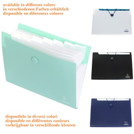 TUKA TKD8002 Expanding Folder A4 File Folder 7 Tabs Cards PP Sorting Folder Rainbow File Folder for Business Events Office Everyday School University etc., A4 Document Folder, Dark Blue