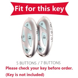 KUNIO Key Case Suitable for Hyundai Ioniq 6 Grandeur GN7 KONA 2023 Car Key Case TPU Key Protection Key Case Key Case Key Case Key Case Key Case Key Case Key Case 7 Buttons B Black