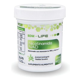 BDM LIFE Nicotinamida NAD Resveratrol 98 Vitamina C 60 Cápsulas
