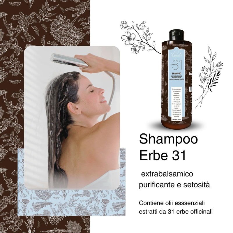 VELSA - Extra Balsamic Herbal Shampoo 31, Cleansing, Soothing, Nourishing