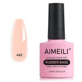 AIMEILI Rubber Base Pink Gel Nail Polish Nude Colors for Nails in UV LED Soak Off Gel Nail Gel Polish - (445) 10ML