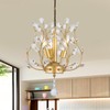 3WWWUEE Small Gold Crystal Chandelier, Farmhouse 3-Light Branch Crystal Pendant