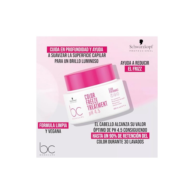 BONACURE Color Freeze Mascarilla pH 4.5, Cabello Teñido, Vegana 200