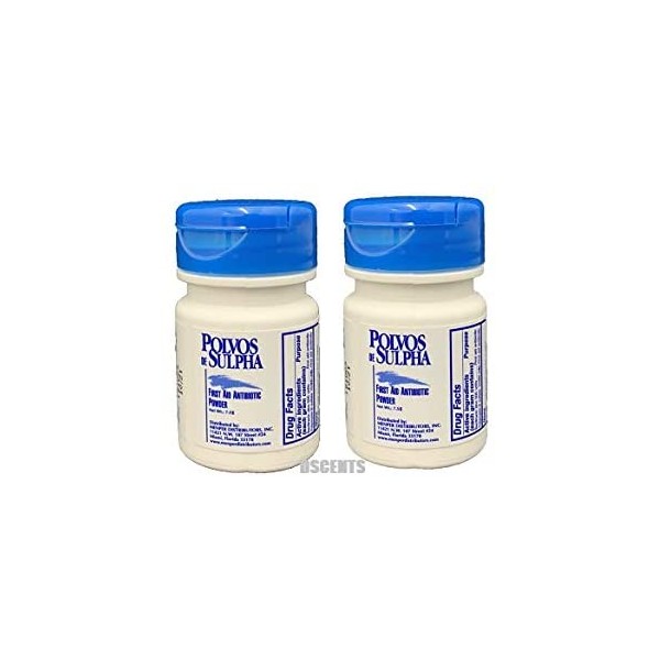 Polvos de Sulpha 7.5 gm.69 oz. First Aid Antibiotic Powder 2-Pack