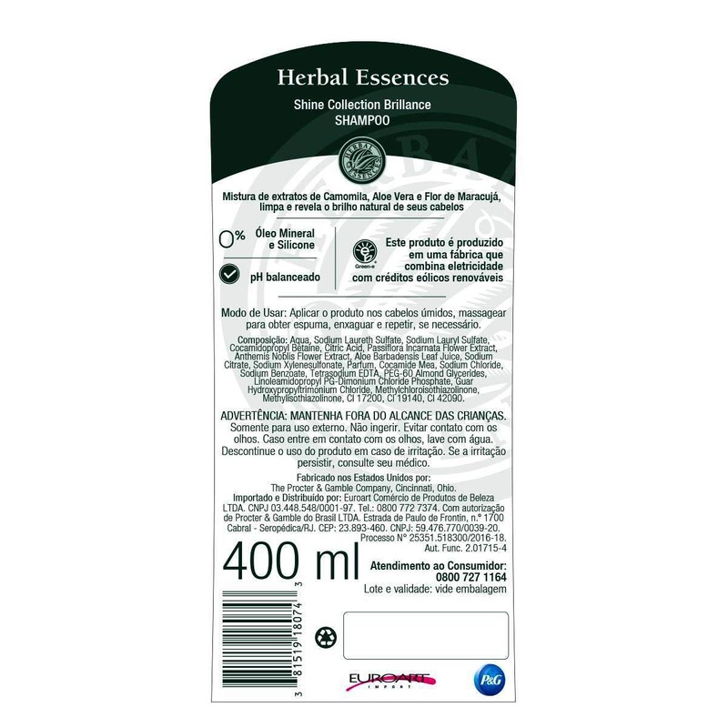 Herbal Essences Shine Collection Shampoo 13.5 Fl Oz