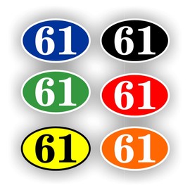 AMA SHOP Sticker Shaped Vintage Numbers Customizable |Sticker for Helmet, Motorcycle, Camper,Boat | AutoTuning |