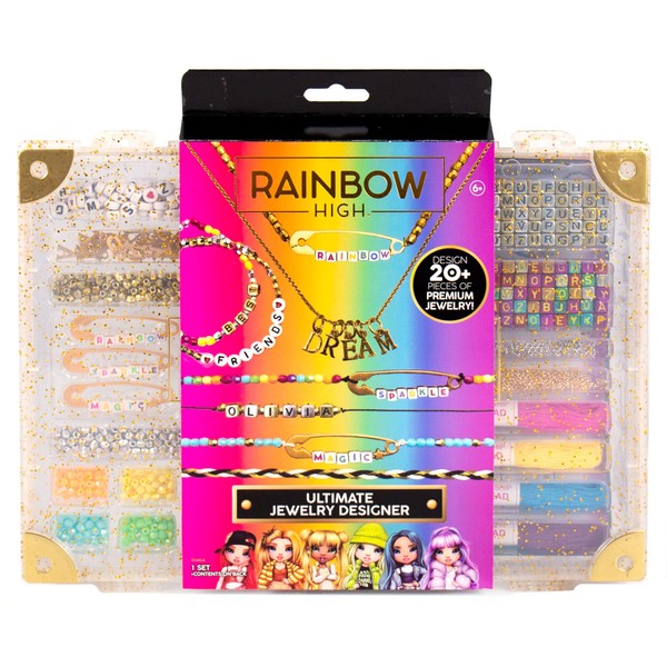 Rainbow High Ultimate Jewelry Designer, DIY Jewelry Making Kit, Design 20+ Pieces of Jewelry, Great Weekend or Sleepover Activity for Girls, Bead Kit for Kids Teens & Tweens Ages 8, 9, 10, 11