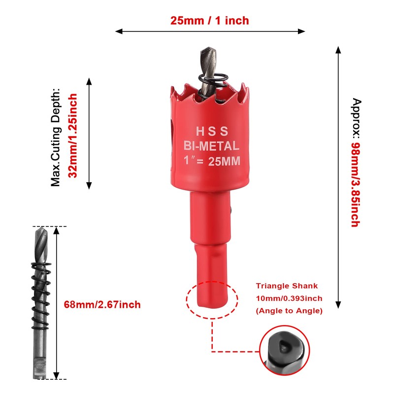 70mm Hole Saws Cutter, HSS Bi-Metal Drill Bit for Wood,