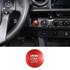 Unbranded Red Keyless Engine Push Start Button Cover For To*yota Ta-coma 2016-20
