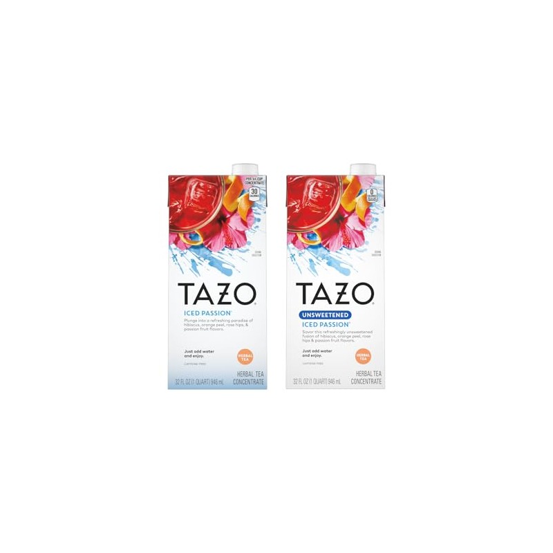 TAZO Tea Concentrate, (Iced Passion Herbal Tea, Unsweetened Iced Passion)