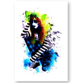 Modern Art Goth Girl Birthday Card