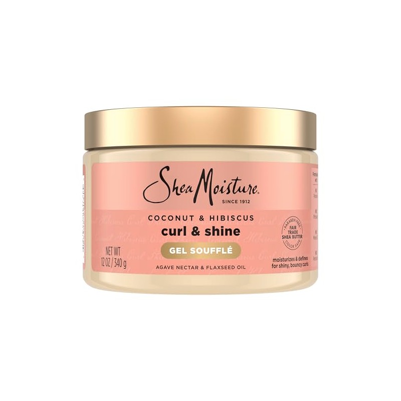 SheaMoisture Coconut & Hibiscus Curling Gel Souffle Styler, 12 Ounce