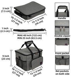 ZZEWINTRAVELER Insulated Lunch Bag for Men Women 15L Reusable Leak-Proof Cooler Bag with Adjustable Shoulder Strap Tote Bag for Office Work Picnic (Heather Grey)