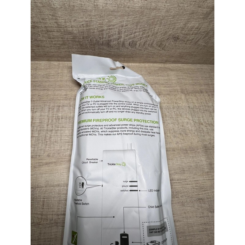 TrickleStar TS1104 7 Outlet Advanced Power Strip New in Package