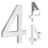 Yafimea 5 Inch House Numbers for Outside, Modern Silver Metal Address Numbers with Floating Effect, Adhesive or Screw Mount, Weatherproof Aluminum for Home Mailbox Porch Wall (4)