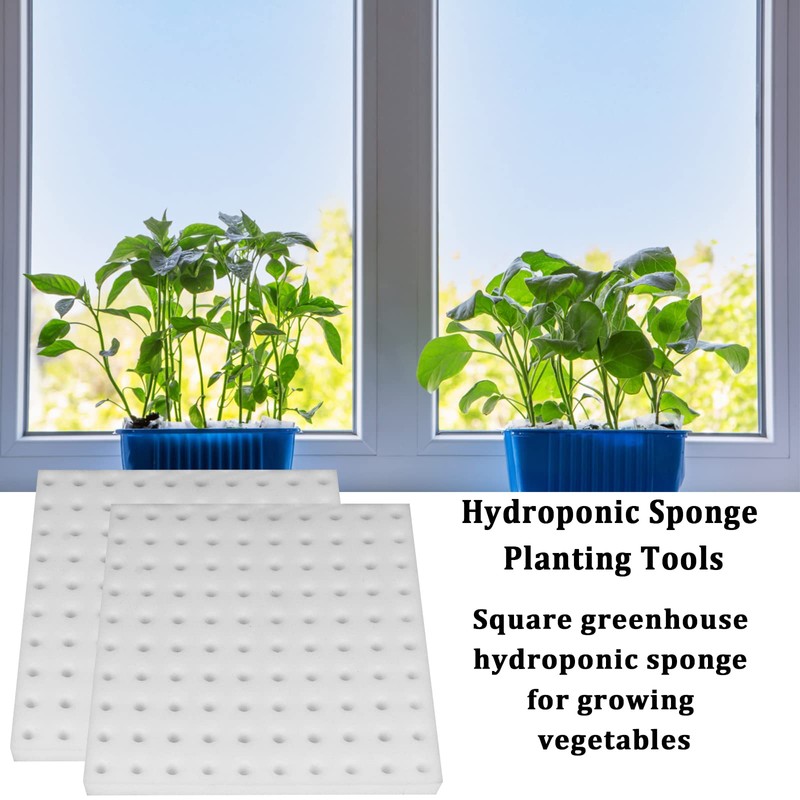 Eshylala 200 Pack Hydroponic Sponge Planting Tool Square Seedling Sponges