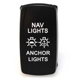 Boat Nav/ANC Lights Rocker Switch | On/Off/On 12VDC 20A 7 Spade