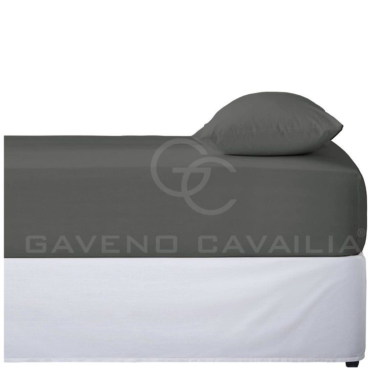Fitted Sheet Single Bed - Charcoal Bedding Sheet - Plain