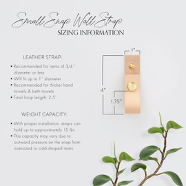 KEYAIIRA - Leather Hanger Strap with Snap that Opens & Closes - functional wall entryway organizer hook bathroom hand towel holder brass boho decor wall jewelry holder