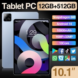 BQVV Original Pad 6S Pro Tablet 10.1 inch Android 13 Snapdragon8gen2 Global16GB+1024GB 10000mah 5G Dual SIM WIFIHD 93%Full Screen student  tablet android  tablet  10  inches tablet  for  work tiktok  shop  electronics  c - Color: Blue, Storage Capacity: 