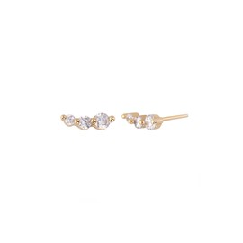 Gold&Deer 14K GF triple curve bar earrings yellow gold / 골드앤디어 14K GF 트리플 커브 바 귀걸이 옐로우골드