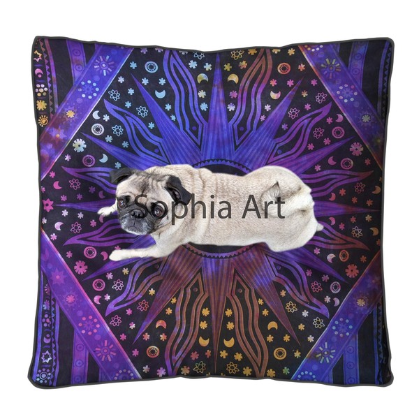 Sophia Art Indian Multi Elephant Mandala Floor Pillow Square Ottoman