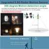 Radar Motion Sensor LED light bulbs, 32W Daylight White 6000K