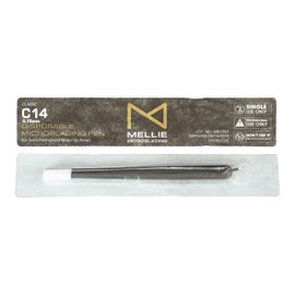 Mellie Microblading Eccentric Disposable Microblading Pen C14 Blade .18mm with Pigment Sponge PACK OF 10 Permanent Make Up Supplies