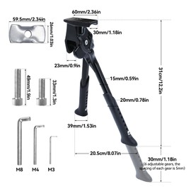 Aimeke® Bicycle Stand Double Stand 16-28 Inch Bipod Stand Bicycle Aluminium Alloy Universal Adjustable Accessories for Mountain Bike, E-Bike, MTB, City Bike