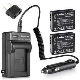 Kastar Battery (X2) & Travel Charger Kit for Panasonic CGA-S007 CGA-S007A CGR-S007 CGAS007 and DMC-TZ1 DMC-TZ2 DMC-TZ3 DMC-TZ4 DMC-TZ5 DMC-TZ11 DMC-TZ15 DMC-TZ50 DMC-TZ50-K DMC-TZ50-S Digital Camera