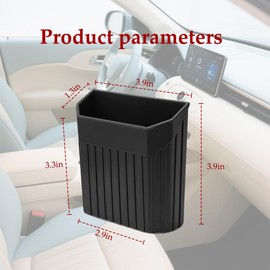 Sandfren Car Air Vent Organizer, Self-Adhesive Vehicle Dashboard Storage Box Organizer with Hook for Coins Keys Sunglasses, Multi-Functional Auto Air Vent Cell Phone Holder, Universal Fit (Black)