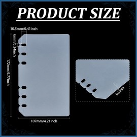 BENECREAT 20Pcs 6.7x4.2Inch PP Binders Index Divider Sheets, 6 Ring Clear A6 Binder Divider Full Page Flat Sheet Lifter for Notebooks and Binders