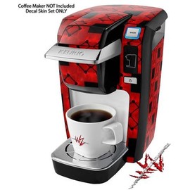 WraptorSkinz Decal Style Vinyl Skin compatible for Keurig K10 / K15 Mini Plus Coffee Makers Criss Cross Red (COFFEE MAKER NOT INCLUDED)