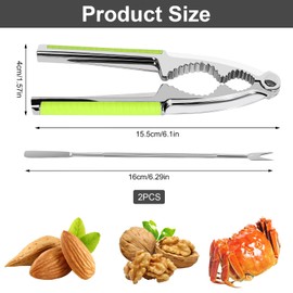 YGKYMVW Nussknacker Walnüsse, Haselnussknacker mit 2 Rutschfestem Nussknacker Edelstahl, Multifunktionaler Nssknacker Heavy Duty Shell Cracker Tools für Walnuss Haselnuss Meeresfrüchte